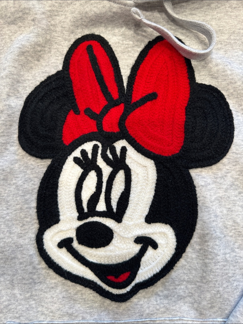 Disney Heather Gray Minnie Mouse Hoodie with Red Bow Accent - Picture 4 of 5
